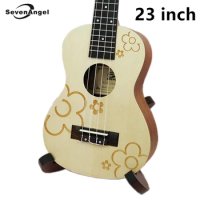 23" Ukulele Concert Acoustic Mini Hawaiian guitar 17 Fret 4 strings Electric Ukulele Plum blossom pattern with Pickup EQ