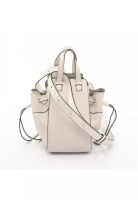 LOEWE Pre-Loved LOEWE hammock drawstring bag mini Handbag leather white 2WAY