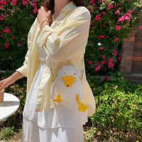 Thường ngày Màu tương phản Túi hình con vịt Da PU Dễ thương Túi vịt hoạt hình Sáng Tạo Dây kéo Túi đ