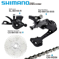 SHIMANO DEORE M4100 10 Speed Groupset M4100 Shifter Cassette Sprocket M4120 Rear Derailleur 10V HG54/KMC X10 Chain Bicycle Part