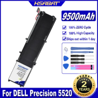 HSABAT 6GTPY 9500mAh Laptop Battery for DELL Precision 5520 5530 for DELL XPS 15 9570 9560 Series Notebook Batteries
