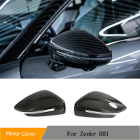 Car Side Rear Mirror Cover View Mirror Prepreg Dry Carbon Fiber Cover Sticker Protection For Geely ZEEKR 001 2021-2023