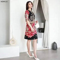 Evercloth Hemila Dress Batik Wanita Dress Blazer Batik Wanita Terusan Batik Couple Blazer 3/4 Luaran