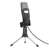 Condenser Microphone With Tripod 3.5Mm Jack Computer Recording Microphone For Games Streaming Media And Broadcasting