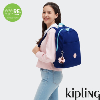 Kipling 藍粉拼接大容量後背包-HAYDAR