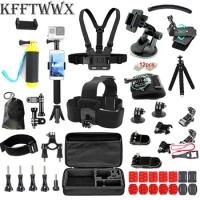 Action Camera Accessories Kit for Gopro Hero 10 9 8 7 6 5 4 3 2 1 Black Max Fusion Session Silver Akaso DJI Yi SJCAM EKEN Vantop