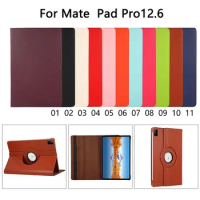 360 Rotating Cover For Huawei Mate Pad Matepad Pro 12.6 inch Case WGR-W09 WGR-W19 AN19 PU Leather Flip Stand Tablet Funda Shell