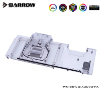 Barrow Full coverage GPU water block for VGA Colorful 3090/ 3080 Advanced OC, 5V ARGB 3PIN Motherboard AURA SYNC BS-COIA3090-PA