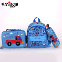 Genuine Australian Smiggle Schoolbag Toy Car Waterproof Student And Children Stationery Pencil Box Lunch Bag Student Gift