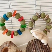 Chew-resistant Pet Toy Natural Handmade Chew-resistant Hamster Toy for Teeth Care with Grass Scent Rabbit Guinea Pig for Healthy