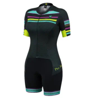 FREEFORCE summer women cycling clothing short sleeves bike skinsuit ropa ciclismo roadbike racing team speersuit triathlon suit