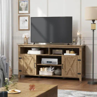 Modern Entertainment Center for 300 Lbs Tv Stand Rustic TV Media Console Storage TV Cabinet for Living Room Furniture 59.5” Home