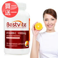 【美國BestVite】必賜力維生素C1000 維他命C1000膠囊 買一送一(120顆*2瓶)