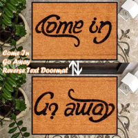 Funny Reverse Text Floor Door Entrance Mat Outdoor Kitchen Bathroom Doormat Home Decoration Carpet Rug "Come In" And "Go Away"