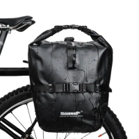 Rhinowalk 20 Liter Bicycle Pannier Pack Bike Rear Rack Luggage Bag Cycle Bikepacking for Fat Gravel Bike Storage Bag for Bicycle