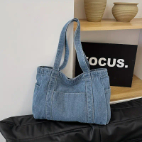 2024 New Street Fashion New Jeans Tote Bag for Women, Stylish Simple Shoulder Bag, Travel Casual Cro