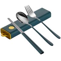 【JOHN HOUSE】304不鏽鋼抽拉式餐具組 環保餐具 隨身餐具 環保筷(筷勺叉三件套)