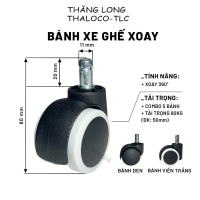 Bánh xe ghế văn phòng cao cấp, bánh xe JIROSHI ghế xoay viền trắng