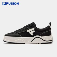 FILA FUSION 斐樂男鞋厚底帆布鞋情侶波鞋輕便百搭板鞋女鞋-【男】黑/奶白-BG 39-款式8