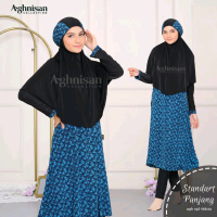 Baju Renang Muslim Muslimah Aghnisan Model Standar Panjang Setelan Baju Renang set Hijab