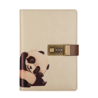1 X PU Leather Notebook With Combination Lock Pen Holder Diary Journal Sketchbook Notepad Planner B6 Size, 224 Pages
