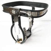 NEW Stainless Steel Male Chastity Belt with Cock Cage and Anal Plug Adjustable Belt Strap chastity belts for boys