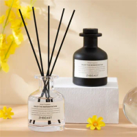 120ml Fireless Reed Diffuser with Sticks, Home Scent Diffuser for Bathroom, Bedroom, Office, Hotel Oil Aroma Diffuser, Jasmine