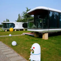 Assembled ready prefab container house cabin hotel space capsule office tiny homestay