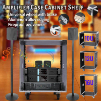 Open Frame Rolling AV Server Rack Cabinet Metal Construction With Wheels Handles Suitable For Studio