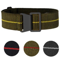 60's French Army Parachute Elastic Nylon Watchband for Seiko Water Ghost Tudor Rolex Watch Strap 18mm 20mm 22mm