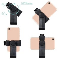 Universal Mobile Phone Clip 360 Degree Rotating for iphone Samsung Xiaomi Black 1/4 Screw Cellphone Holder Desk Tripod Adapter