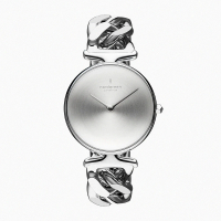 【Nordgreen】ND手錶 Unika 獨特 32mm 月光銀殼×磨砂金屬面 月光銀鏈條錶帶 手鍊式錶帶(UN32SICHSIBM)