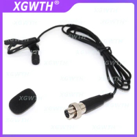 Mini Lavalier Microphone Metal Clip Wired Condenser Lapel Mic for MiPro Wireless Body-Pack Transmitter System 4Pin XLR TA4F Lock