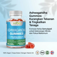 HD365 Ashwagandha Gummies | Tenang & Fokus Harian | Suplemen Herba 60s Vitamin Badan Health Suppleme