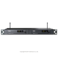 MR-818T MIPRO 半U UHF固定頻率雙頻道長距離自動選訊無線麥克風 /100米輕巧訊號穩定