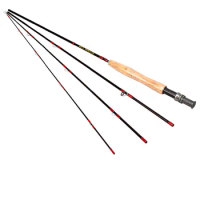 8FT 4 Pieces Carbon Fly Fishing Rod Pole #3/4 2.44M Length Light Feel Medium-Fast Action