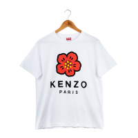 Kenzo X Nigo 聯名新款海棠花圖騰可愛英文字母短䄂寬版女款T恤 (白色/M)