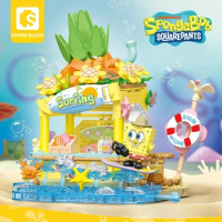 SEMBO BLOCK Building Blocks SpongeBob SquarePants Colorful Street Scene Series Patrick Star Assembled Model Ornaments Gift