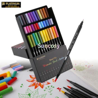 Platinum 36 Color Brush Pens CF-A Dual Tip Water-Soluble Soft Brush,Vibrant Color&amp;Smooth Flow,for Art Painting Design Sketching