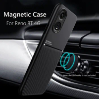 Car Magnetic Leather Cover Soft Frame Funda On For OPPO Reno 8T Reno8 T Reno8T 4G Phone Cases Capa CPH2481 leather shell coque