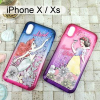 迪士尼公主系列水鑽流沙軟殼 iPhone X / Xs (5.8吋) 小美人魚、白雪公主、愛麗兒【正版授權】