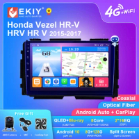 EKIY T7 QLED DSP Android Auto Radio For Honda Vezel HR-V HRV HR V 2015-2017 GPS Navigation Car Multimedia Player Head Unit DVD