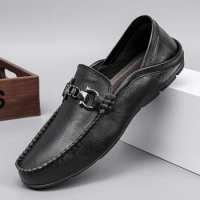 Boat Shoes Daily Classics Flat Shoes Man Loafers Fashion Slip-On Shoes Breathable Casual Leather Shoes