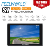 FEELWORLD S7 7 inch 12G-SDI HDMI2.0 Camera Field Monitor 4K HDMI HDR/3D LUT High Brightness1600nit Touchscreen