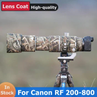 For Canon RF 200-800mm Lens Camouflage Coat Waterproof Rain Cover Sleeve Case Nylon Cloth RF200-800 200-800 F6.3-9 IS USM