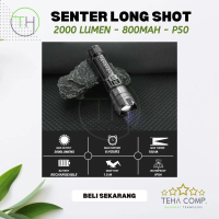 Senter LED Flashlight Rechargeable USB Type C 800mAH 2000 Lumens P50