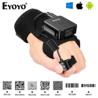 Eyoyo EY-027 Portable Wireless 2D Wearable Glove QR Code Scanner Finger Ring Bluetooth 1D Barcode Sc