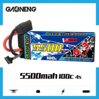 GAOENG GNB 4S1P 5500mAh 14.8V 100C LCG Thin 4S Light Weight Hardcase LiPo Battery Pack XT90 EC5 Plug For 1:8 RC Race Car Boat