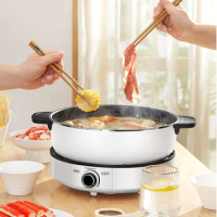 Barbecue Hot Pot Dish Bbq Electric Plate Thickened Round Chinese Hot Pot Food Instant Noodle Soup Small Fondue Chinoise Cookware