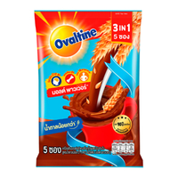 โอวัลติน 3 อิน 1 เครื่องดื่มมอลต์สกัด รสช็อกโกแลต สูตรน้ำตาลน้อยกว่า 31 ก. แพ็ค 5 ซอง